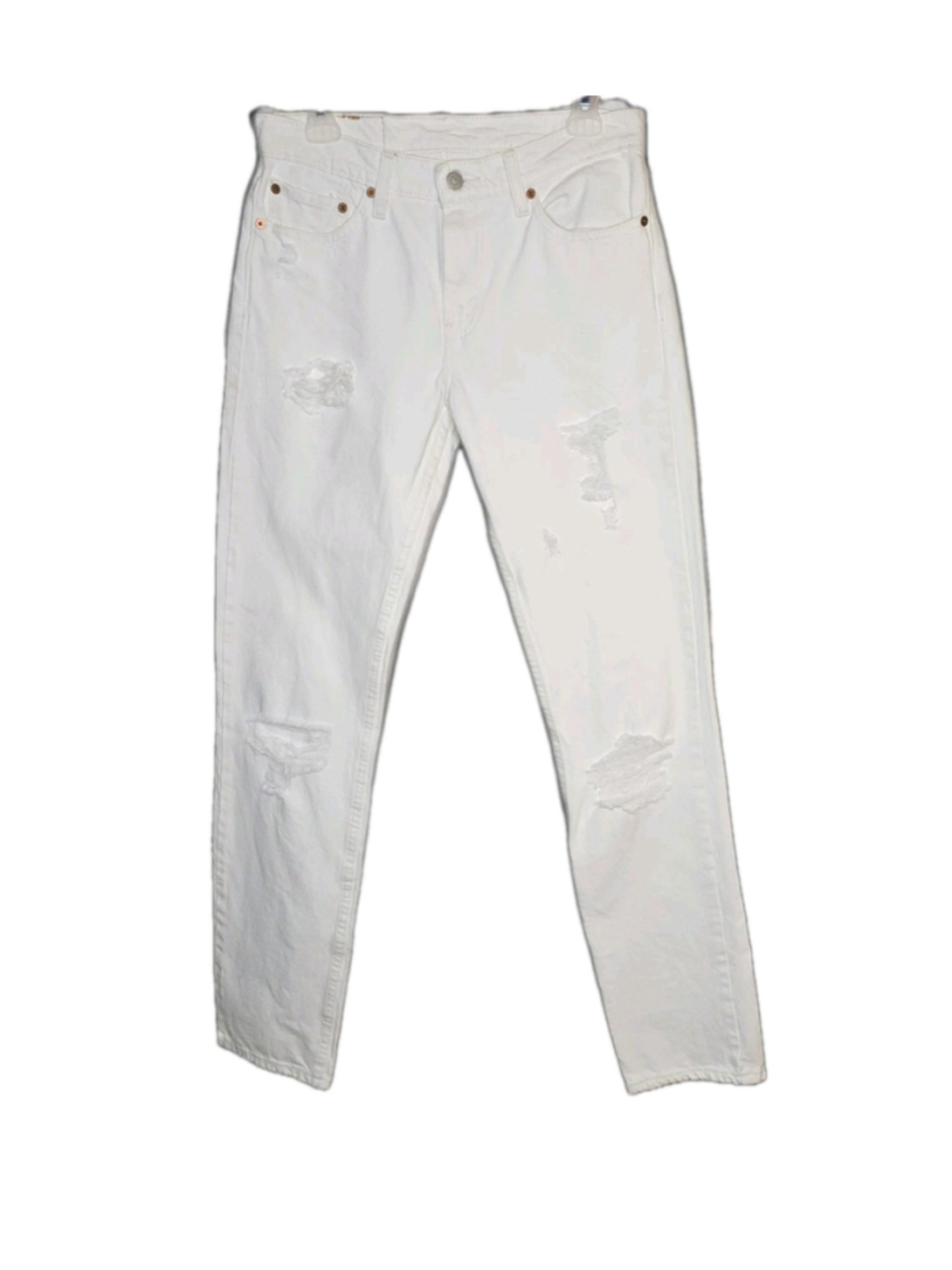 Levi’s 511 Jeans Mens 29x32 White Slim Fit Distressed Ripped Denim Jeans